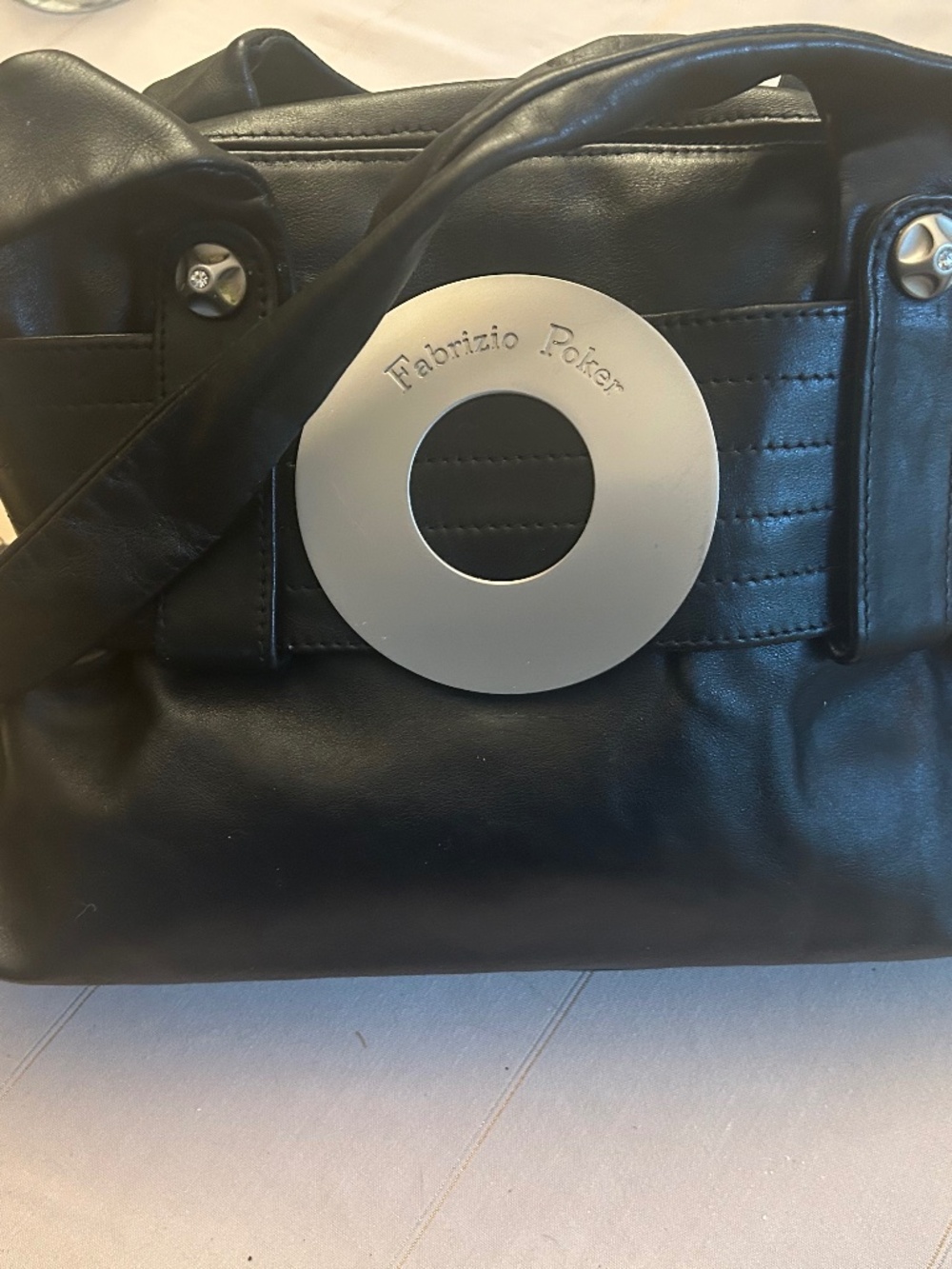 Fabrizio Poker Ultra Soft Italian Leather Handbag Unique Modernistic